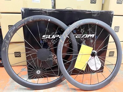 老田單車 全新SuperTeam Disc 框高 45mm  DB碳纖維碟煞輪組/ 陶瓷培林/ 碳纖輻條/UCI認證