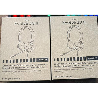 全新原廠現貨 2年保固 Jabra Evolve 30II USB+3.5mm 頭戴式雙耳有線 線控降噪耳機