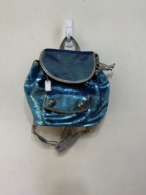 「 二手包 」 COACH 亮片後背包（藍）205