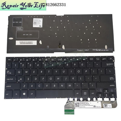 電腦零件華碩 ZenBooK UX430 UX430UA UX430UQ UX430UN 筆記本鍵盤 背光US筆電配件