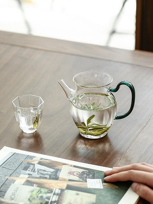 一紀純手工雅宋執壺公道杯茶漏一體高顏值水晶高硼硅玻璃茶壺茶具