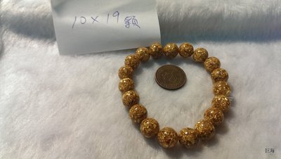4123天然硃砂辰砂念珠佛珠搭配用金箔珠黃金珠琥珀黃金珠10mm