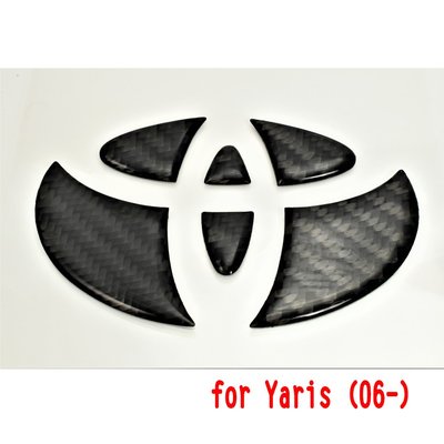 水箱罩 For 06-17 TOYOTA YARIS 真碳纖維 實體嵌入水箱罩 原廠徽章 貼紙
