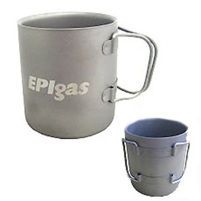 【集山庄】 EPIgas 鈦金屬雙層杯(M) T-8104 /斷熱杯.炊具.杯子.爐具 免運