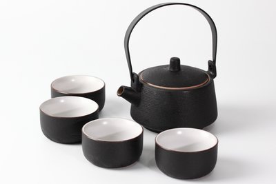 [降價特賣現貨]找茶沏  歡樂家庭攜帶茶具組-仿古提壺版-禪意黑-簡易收納旅行茶具組