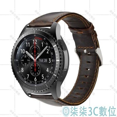 『柒柒3C數位』ticwatch pro E2\/S2瘋馬紋皮質手錶帶GTX C2快拆休閑腕帶22mm