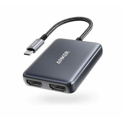 Anker A8324 USB TYPE-C 轉 雙 HDMI 顯示器 轉接器適 MacBook iPad 支持 4K