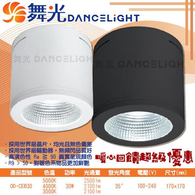 【LED.SMD】舞光DanceLight (OD-CEB30) LED-30W黑鑽石筒燈 全電壓 CNS認證 超高演色性 無藍光危害