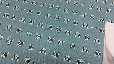 豬豬日本拼布/小鬥牛犬灰色/二重紗布材質/可作口水巾手帕圍巾