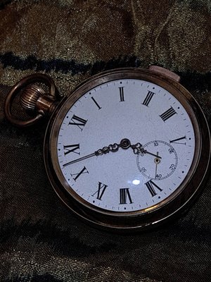 早期歐洲三問報時懷錶 羅馬時間 塘瓷懷錶 機械懷錶 正常走動~