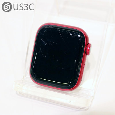 【US3C-青海店】【一元起標】台灣公司貨 Apple Watch Series 7 41MM GPS+LTE 紅色 鋁金屬錶殼 血氧濃度感測器 二手智慧手錶