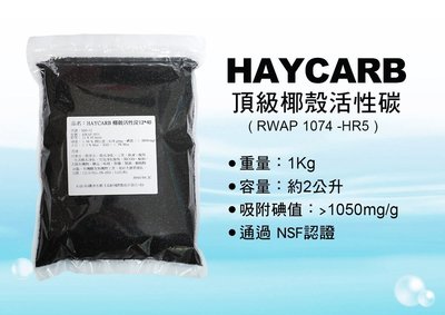 HAYCARB 頂級椰殼活性炭 活性碳 -RWAP 1074型(HR5) NSF認證【水易購淨水-桃園平鎮店】