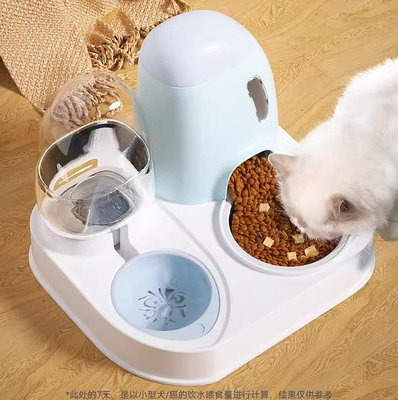 貓碗大容量簡約一體自動飲水機 貓貓自動餵食器 寵物用品不黑下巴 防打翻保護頸椎大口徑易清洗 寵物貓咪雙碗飲水食盆狗碗 貓咪進食用品