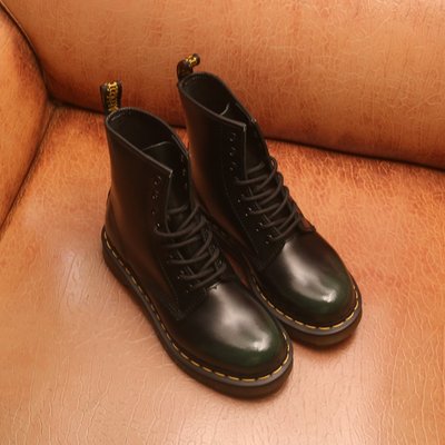 『好鞋堂』代購 Dr.Martens 馬丁靴硬皮 1460 英倫8孔擦色 擦色綠 男女固特異短靴 頭層牛皮