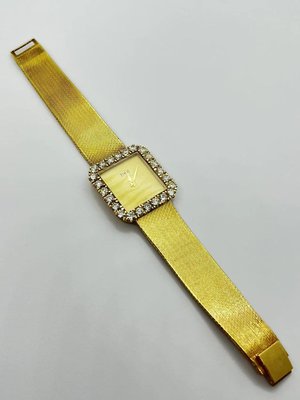 piaget 原裝黃K金伯爵機械錶 附原廠保卡盒子 豪華鑲嵌4.8克拉鑽石