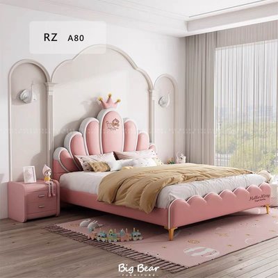 【大熊傢俱】RZ A80 科技布皮 軟床 皮床 床架 床組 輕奢床 雙人床 造型床 兒童床 標準床 另售床頭櫃