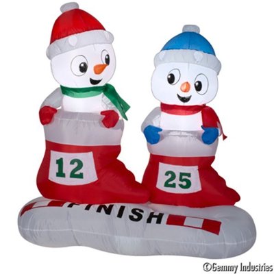 充氣雪人寶寶坐聖誕長襪，聖誕/聖誕佈置/充氣擺飾好收納/聖誕充氣，節慶王【X007956】