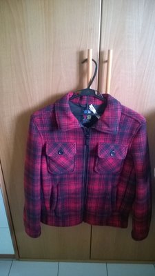 (全新) NET 紅黑格紋 毛衣 騎士 軍裝 西裝 防寒外套 夾克 短大衣 風衣