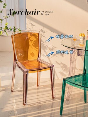 【高雄百貨】Norchair北歐透明椅子ins小戶型靠背簡約桌凳家用餐廳亞克力餐椅