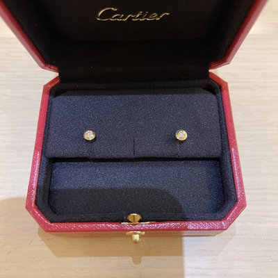 Cartier Diamants Légers d'Amour 單鑽耳環 小型款 黃K金
