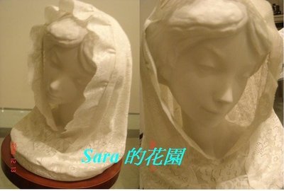 (收藏區)LLADRO 西班牙雅緻瓷偶絕版品 白色面紗的少女(1988年發行,霧彩半身像,蕾絲瓷漿)居禮