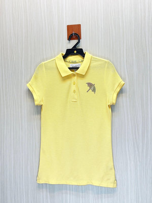 Arnold Palmer 雨傘 專櫃 黃色水鑽小Logo純棉Polo衫