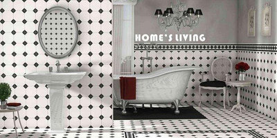 [磁磚精品HOMES LIVING]33*33 牛津拼花 八角黑白磚 西班牙進口 餐廳廚房 浴室廁所 室內設計