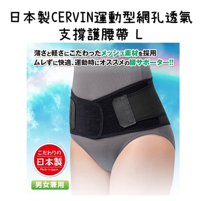 【芝田商店】日本製CERVIN運動型網孔透氣支撐護腰帶 L