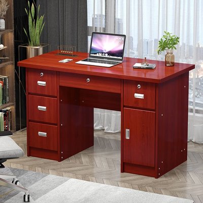 臺式電腦桌家用寫字臺簡約辦公桌1.2米帶抽屜鎖1.4米臥室學生書桌 Rian