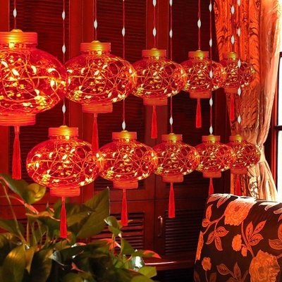 【熱賣精選】燈籠串發光春節led裝飾燈掛件家用過年彩燈新年裝飾品年貨小紅