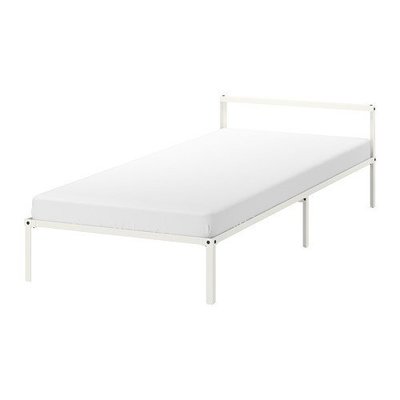 IKEA  GRIMSBU  單人床框, 白色, 附luröy床底板條 床架 (已拆封  未使用)