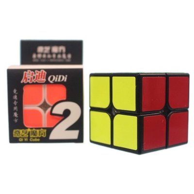 2 x 2 x 2 魔術方塊 奇藝二階魔方163(黑底)/一個入(促100) 啟迪魔方 5.2cm-CF143560