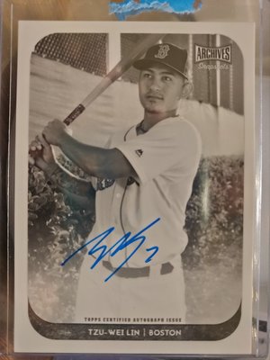 (記得小舖)MLB 林子偉 波士頓紅襪 2018 Topps Archives Blue 黑白特殊卡親筆簽名 限量25張