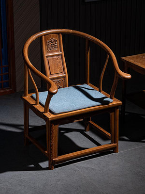 紅木家具雞翅木圈椅全實木太師椅子新中式官帽椅單人休閑仿古椅子