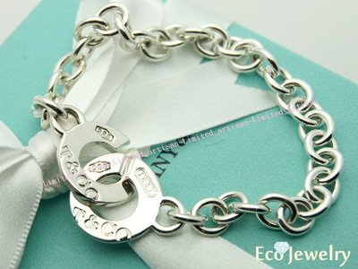 《Eco-jewelry》【Tiffany&amp;Co】經典款 1837對扣粗圈手鍊 純銀925粗圈手鍊~專櫃真品已送洗