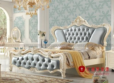 [紅蘋果傢俱] 8825 歐式系列 新古典床 歐式床 雙人床 6尺  標準 床組 床架 數千坪實體賣場