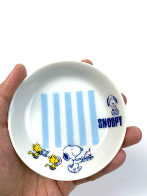 【二手】日本中古 史努比Snoopy小豆皿 醬料碟 小盤子 1965 回流 瓷器 擺件【佟掌櫃】-3776