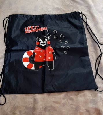 【紫晶小棧】熊本熊 KUMAMON 束口袋 雙肩束口袋 後背包 收納包 隨身 環保 購物袋 背包