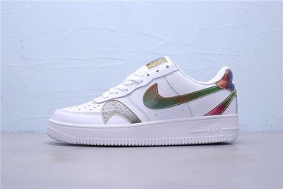 Nike Air Force 1 Misplaced Swoosh 白炫彩 變色 休閒運動板鞋 CK7214-101