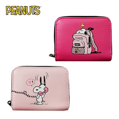 史努比 書包款 皮質 零錢包 卡片包 Snoopy PEANUTS 日本正版 017730 017747