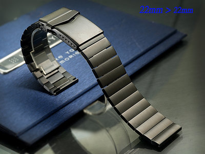 【時間探索】全新 不鏽鋼一體式實心摺疊扣-快拆式摺疊扣金屬錶帶 ( 22mm )
