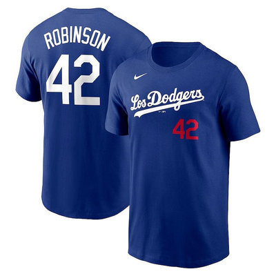 貳拾肆棒球-美國帶回職棒大聯盟MLB 洛杉磯道奇隊Jackie Robinson 城市球衣背號Tee NIKE製作