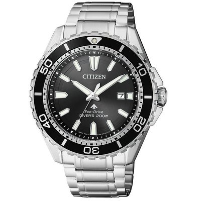 【金台鐘錶】CITIZEN 星辰 (黑水鬼) 潛水錶 不鏽鋼錶帶 光動能 200米防水 BN0190-82E