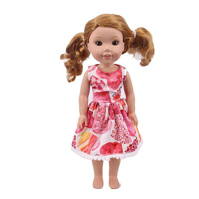 2023年新款14寸美國女孩娃娃配件連衣裙bjd娃娃衣服套裝
