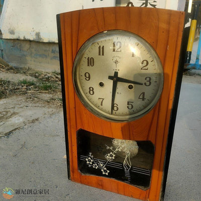 【小琳家居】80年代民俗懷舊老物件老鐘表舊掛鐘老式上弦北極星機械古董鐘擺件
