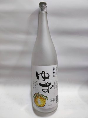梅乃宿 柚子酒 1800ml /空酒瓶/酒瓶/花瓶/收藏 酒店擺飾 貼紙部分有小破損