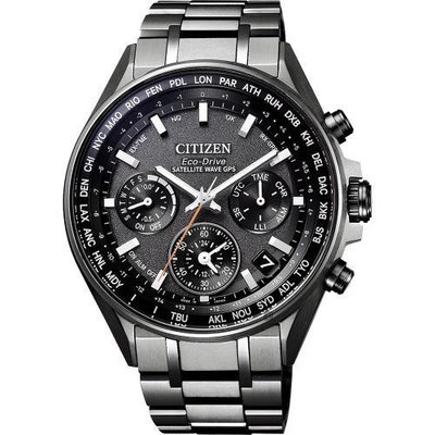 「官方授權」CITIZEN星辰 GPS衛星對時鈦金屬限量款時尚男腕錶(CC4004-58E)-灰黑