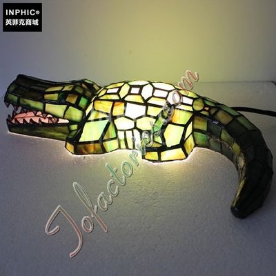 INPHIC-發光的鱷魚彩色玻璃手工燈具創意精品臥室動物小夜燈造型燈造型夜燈_S2626C