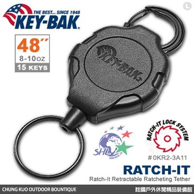 詮國 KEY-BAK 鑰匙圈 - Ratch-It 鎖定系列48吋強力負重伸縮鑰匙圈(附扣環) / 0KR2-3A11