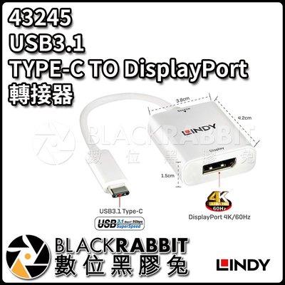 數位黑膠兔【 林帝 43245 USB3.1 TYPE-C TO DisplayPort 轉接器 】 熱插拔 螢幕延伸
